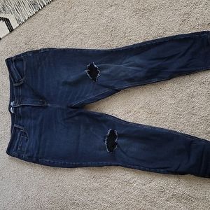 Dark wash high rise skinny jeans